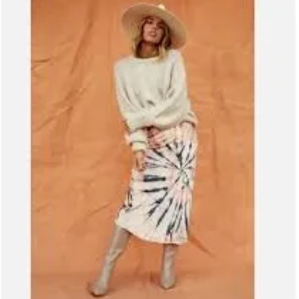 Free People Bali Serious Swagger Tie Dye Skirt Crushed Velvet! NWOT - Picture 3 of 10